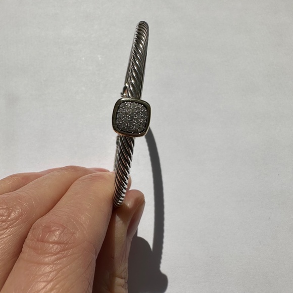 AUTHENTIC DAVID YURMAN Pavé Diamond Square Cable Cuff - Picture 15 of 16